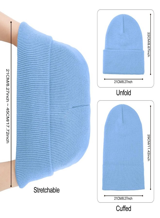 QPIXVB Light Blue Beanie - Women's & Men's Knit Winter Hats - Hunting & Running Gift for Dad - Image 3